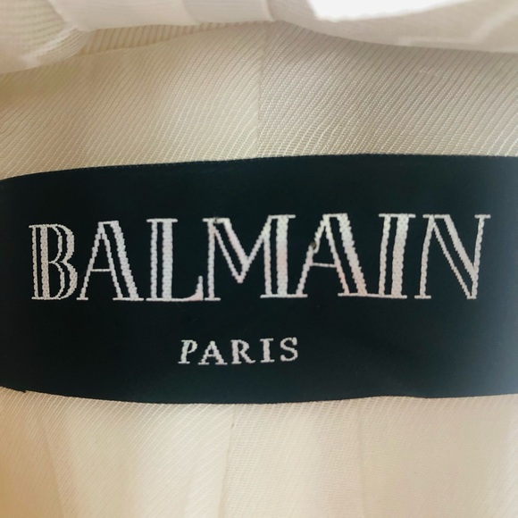NWT Balmain  Cream Double- Breasted Blazer with Silver Buttons. Size 34. - Picture 8 of 14